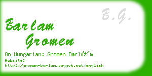 barlam gromen business card